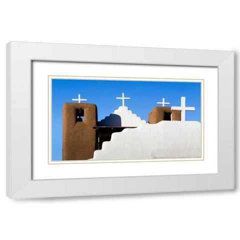 Church Cross II White Modern Wood Framed Art Print with Double Matting by Mahan, Kathy