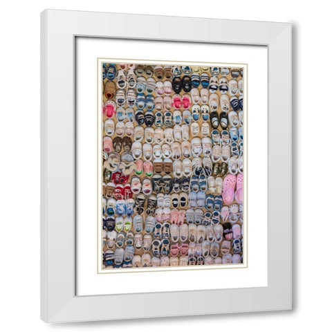 Baby Shoes I White Modern Wood Framed Art Print with Double Matting by Mahan, Kathy