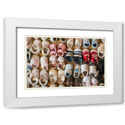 Baby Shoes IV White Modern Wood Framed Art Print with Double Matting by Mahan, Kathy
