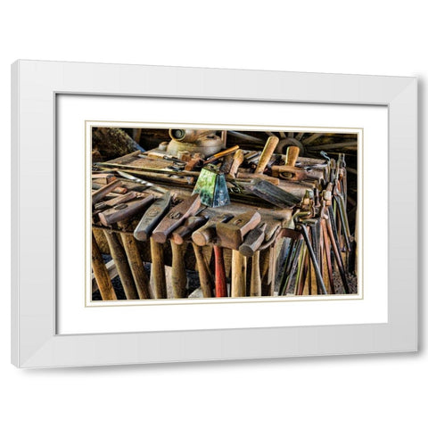 Blacksmith Shop I White Modern Wood Framed Art Print with Double Matting by Mahan, Kathy