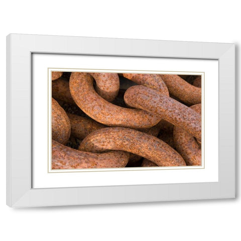 Maritime Chain I White Modern Wood Framed Art Print with Double Matting by Mahan, Kathy