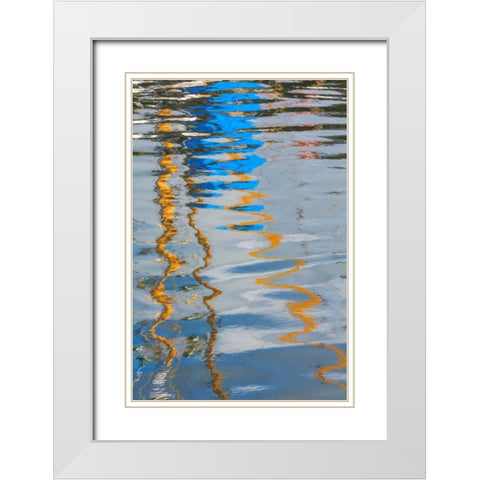 Boat Reflection I White Modern Wood Framed Art Print with Double Matting by Mahan, Kathy
