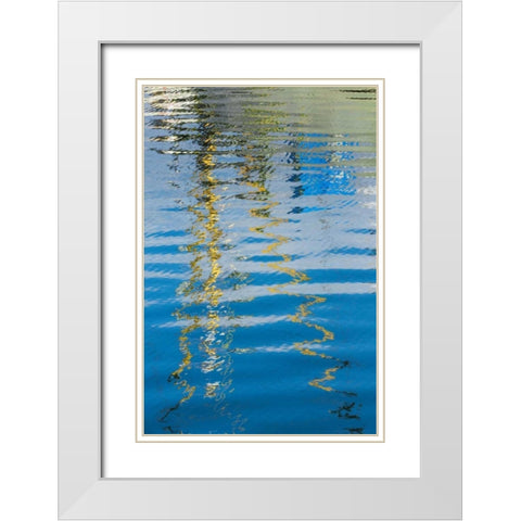 Boat Reflection II White Modern Wood Framed Art Print with Double Matting by Mahan, Kathy