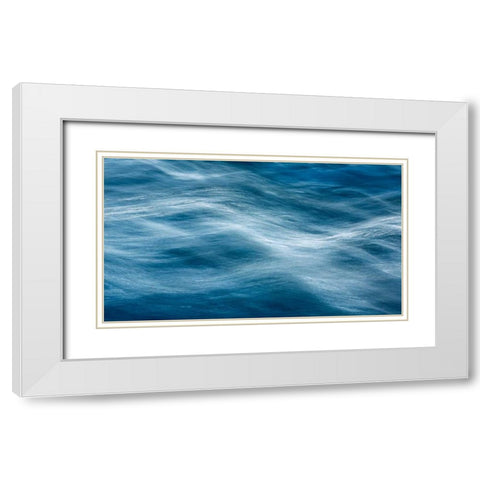 River Motion II White Modern Wood Framed Art Print with Double Matting by Mahan, Kathy