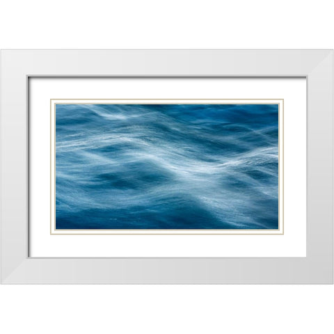 River Motion II White Modern Wood Framed Art Print with Double Matting by Mahan, Kathy