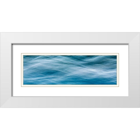 River Motion III White Modern Wood Framed Art Print with Double Matting by Mahan, Kathy