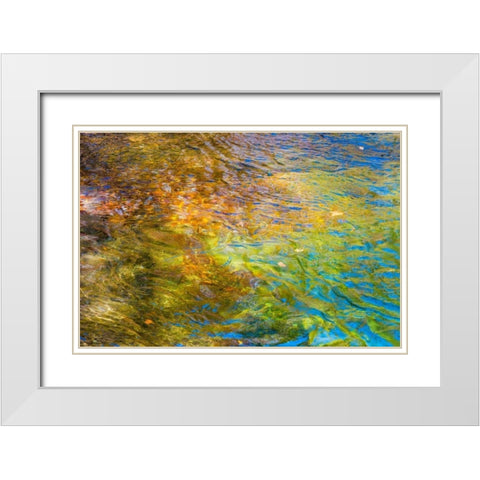 Colorful Reflections I White Modern Wood Framed Art Print with Double Matting by Mahan, Kathy