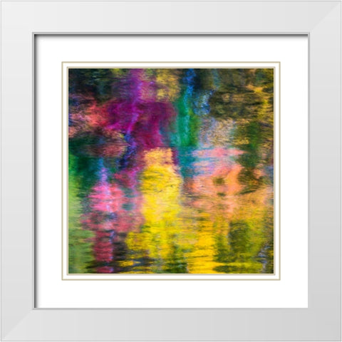 Colorful Reflections III White Modern Wood Framed Art Print with Double Matting by Mahan, Kathy