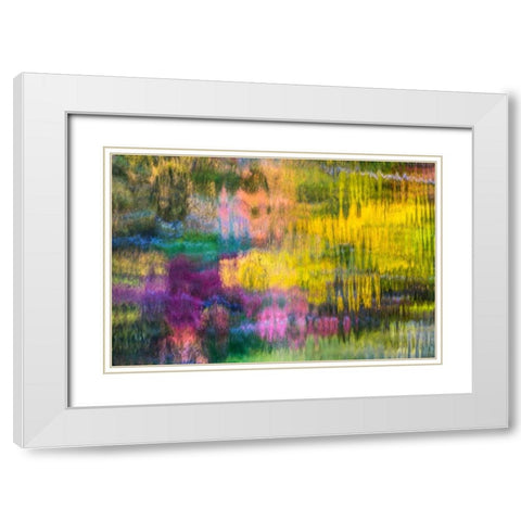 Colorful Reflections V White Modern Wood Framed Art Print with Double Matting by Mahan, Kathy