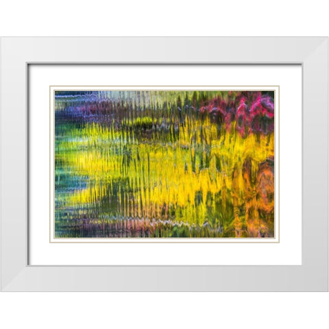 Colorful Reflections VI White Modern Wood Framed Art Print with Double Matting by Mahan, Kathy
