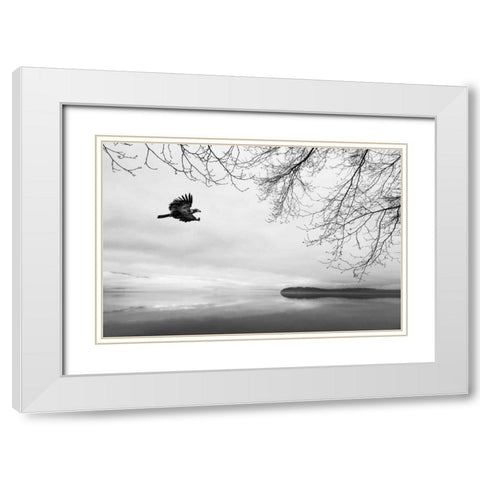 Seabeck Winter I White Modern Wood Framed Art Print with Double Matting by Mahan, Kathy