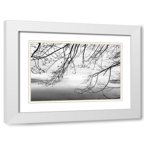 Seabeck Winter II White Modern Wood Framed Art Print with Double Matting by Mahan, Kathy