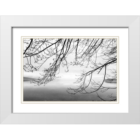 Seabeck Winter II White Modern Wood Framed Art Print with Double Matting by Mahan, Kathy