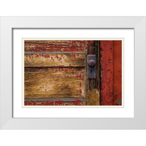Weathered Door I White Modern Wood Framed Art Print with Double Matting by Mahan, Kathy