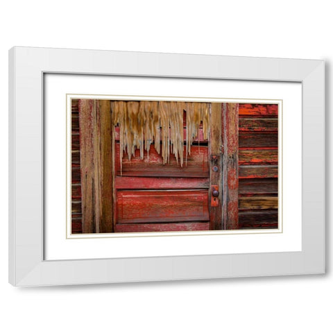 Weathered Door III White Modern Wood Framed Art Print with Double Matting by Mahan, Kathy
