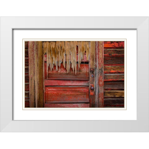 Weathered Door III White Modern Wood Framed Art Print with Double Matting by Mahan, Kathy