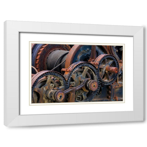 Mining Equipment II White Modern Wood Framed Art Print with Double Matting by Mahan, Kathy
