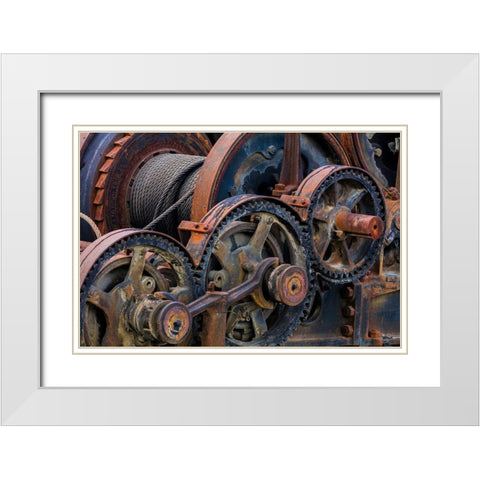 Mining Equipment II White Modern Wood Framed Art Print with Double Matting by Mahan, Kathy
