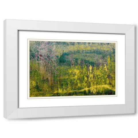 Paint on an Oil Drum III White Modern Wood Framed Art Print with Double Matting by Mahan, Kathy