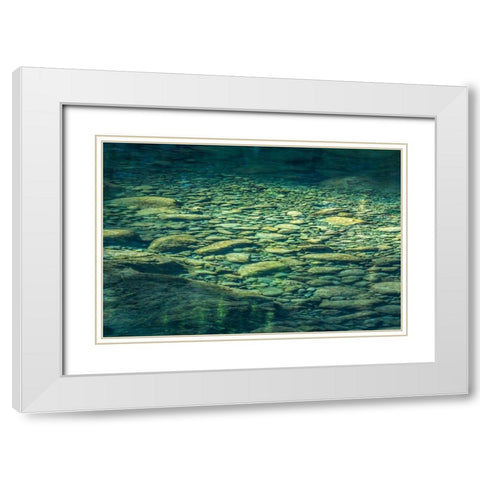 Sol Duc River Rocks I White Modern Wood Framed Art Print with Double Matting by Mahan, Kathy