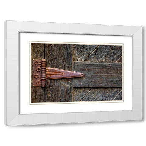Door Hinge White Modern Wood Framed Art Print with Double Matting by Mahan, Kathy