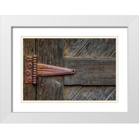 Door Hinge White Modern Wood Framed Art Print with Double Matting by Mahan, Kathy