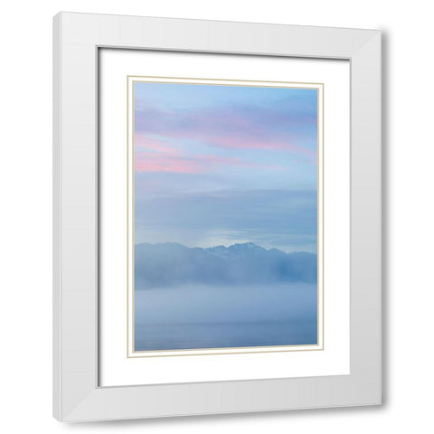 Hood Canal Sunset II White Modern Wood Framed Art Print with Double Matting by Mahan, Kathy