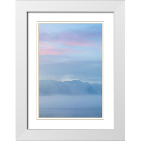 Hood Canal Sunset II White Modern Wood Framed Art Print with Double Matting by Mahan, Kathy