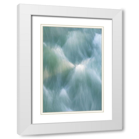 The Art of Flowing Water I White Modern Wood Framed Art Print with Double Matting by Mahan, Kathy