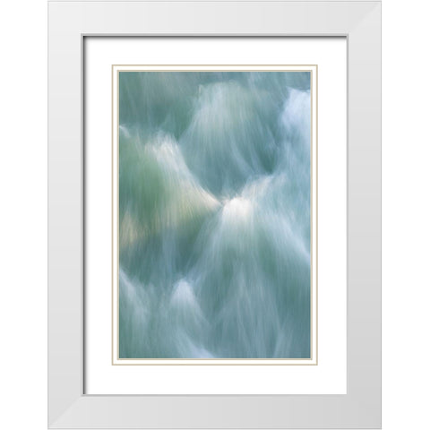 The Art of Flowing Water I White Modern Wood Framed Art Print with Double Matting by Mahan, Kathy