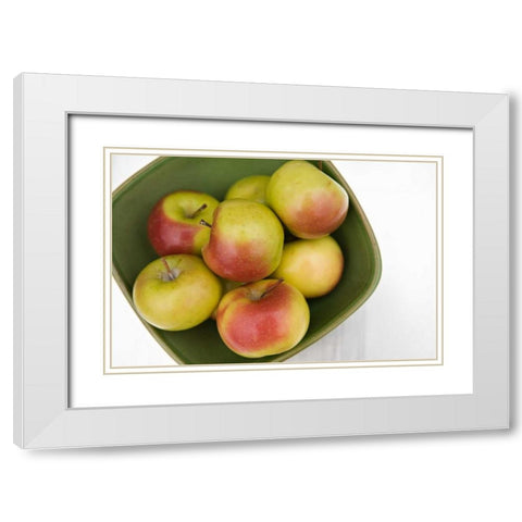 Apples White Modern Wood Framed Art Print with Double Matting by Millet, Karyn