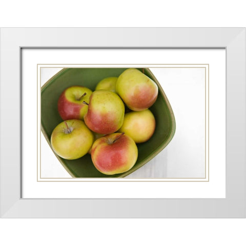 Apples White Modern Wood Framed Art Print with Double Matting by Millet, Karyn