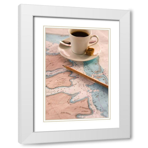 Cup of Joe White Modern Wood Framed Art Print with Double Matting by Millet, Karyn