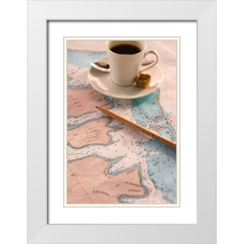 Cup of Joe White Modern Wood Framed Art Print with Double Matting by Millet, Karyn