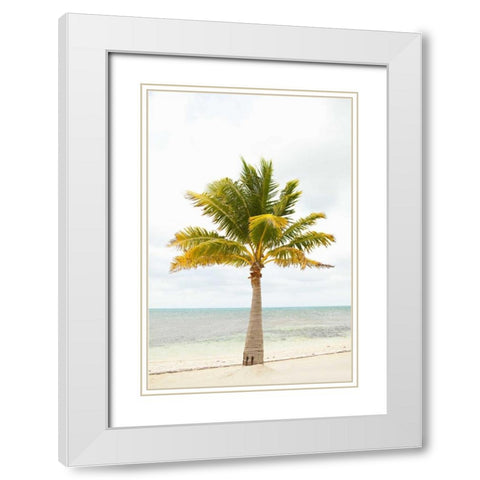 Beach Palm II White Modern Wood Framed Art Print with Double Matting by Millet, Karyn
