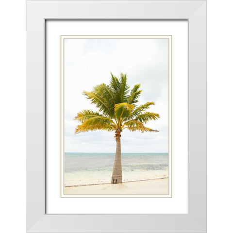 Beach Palm II White Modern Wood Framed Art Print with Double Matting by Millet, Karyn