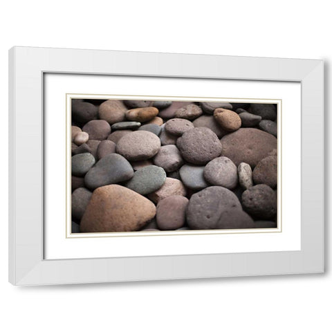 Pebble Patch I White Modern Wood Framed Art Print with Double Matting by Millet, Karyn