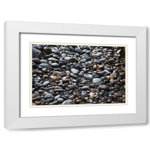 Pebble Patch II White Modern Wood Framed Art Print with Double Matting by Millet, Karyn