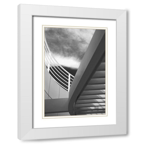 On the Balcony I White Modern Wood Framed Art Print with Double Matting by Millet, Karyn