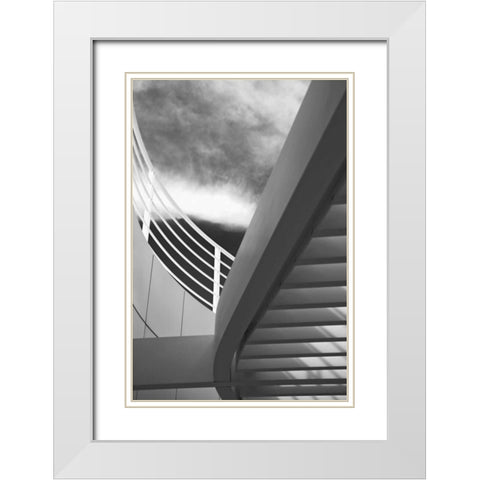 On the Balcony I White Modern Wood Framed Art Print with Double Matting by Millet, Karyn