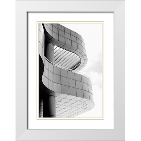 On the Balcony II White Modern Wood Framed Art Print with Double Matting by Millet, Karyn