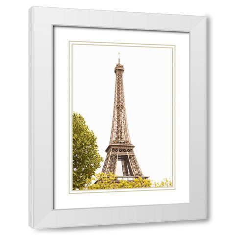 Eiffel Tower III White Modern Wood Framed Art Print with Double Matting by Millet, Karyn