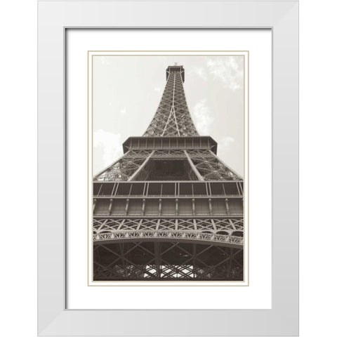 Eiffel Tower V White Modern Wood Framed Art Print with Double Matting by Millet, Karyn