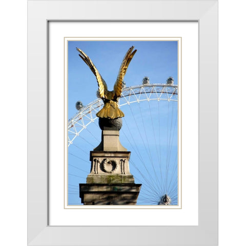London Eye White Modern Wood Framed Art Print with Double Matting by Millet, Karyn