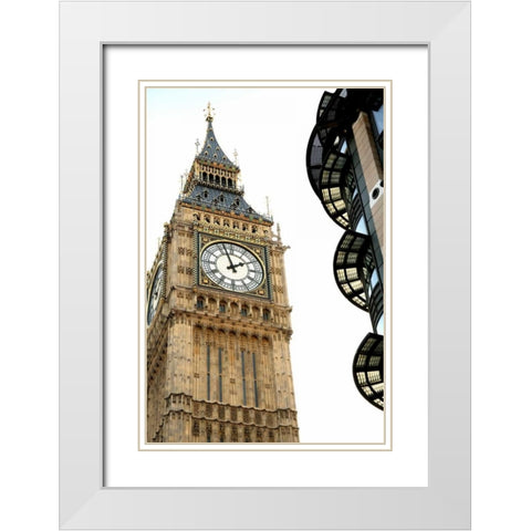 Big Ben White Modern Wood Framed Art Print with Double Matting by Millet, Karyn