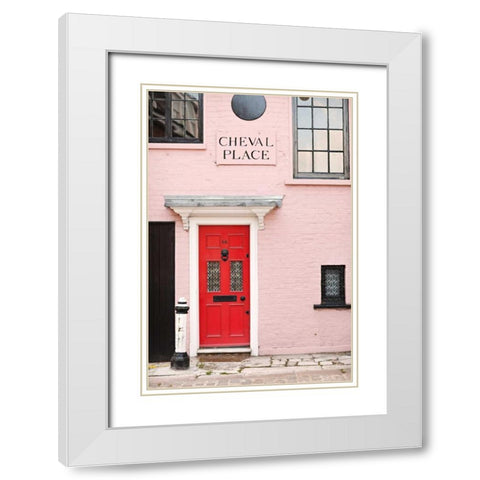 Red Door White Modern Wood Framed Art Print with Double Matting by Millet, Karyn