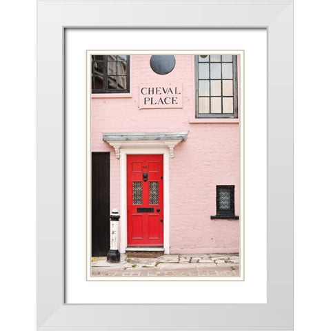 Red Door White Modern Wood Framed Art Print with Double Matting by Millet, Karyn