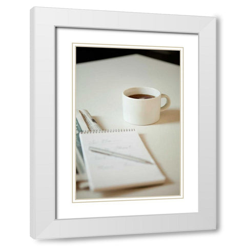 Coffee and Reflections White Modern Wood Framed Art Print with Double Matting by Millet, Karyn