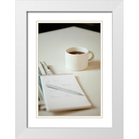 Coffee and Reflections White Modern Wood Framed Art Print with Double Matting by Millet, Karyn