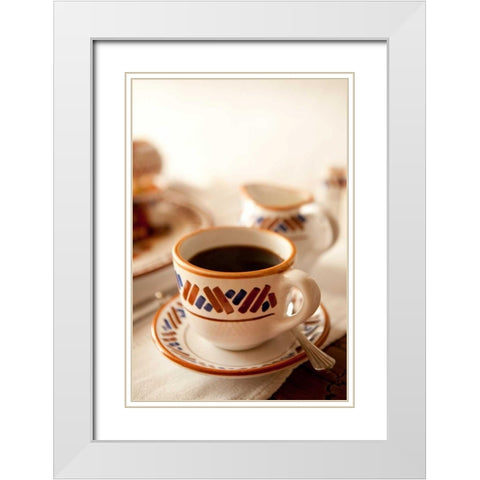 Morning Coffee White Modern Wood Framed Art Print with Double Matting by Millet, Karyn